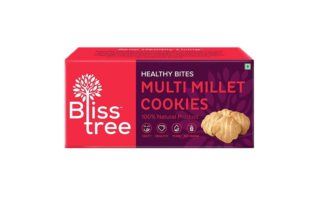 Bliss Tree Healthy Bites Multi Millet Cookies   Pack  75 grams